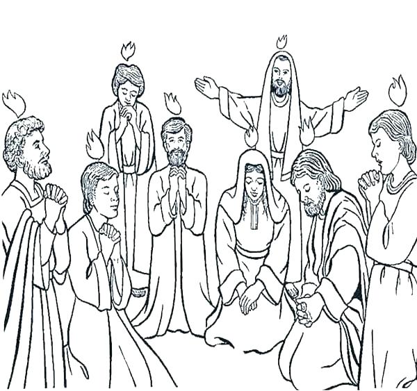 600x563 Pentecost Coloring Page