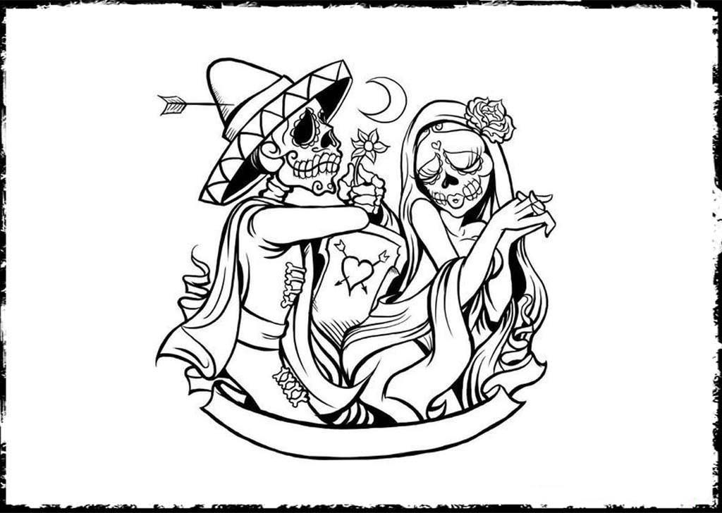 Free Printable Day Of The Dead Coloring Pages 1024x728 Free Printable Day Of The Dead Coloring Pages