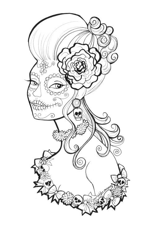 500x750 Free, Printable, Day Of The Dead Coloring Pages By Heather Fonseca