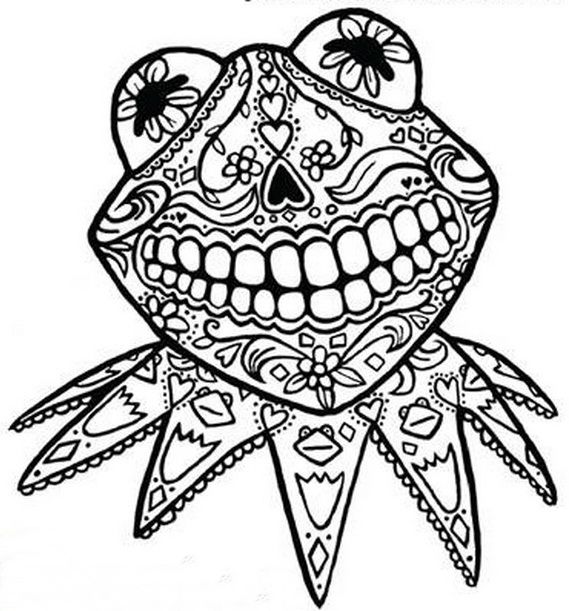 569x611 Day Dead Coloring Pages Day Of The Dead