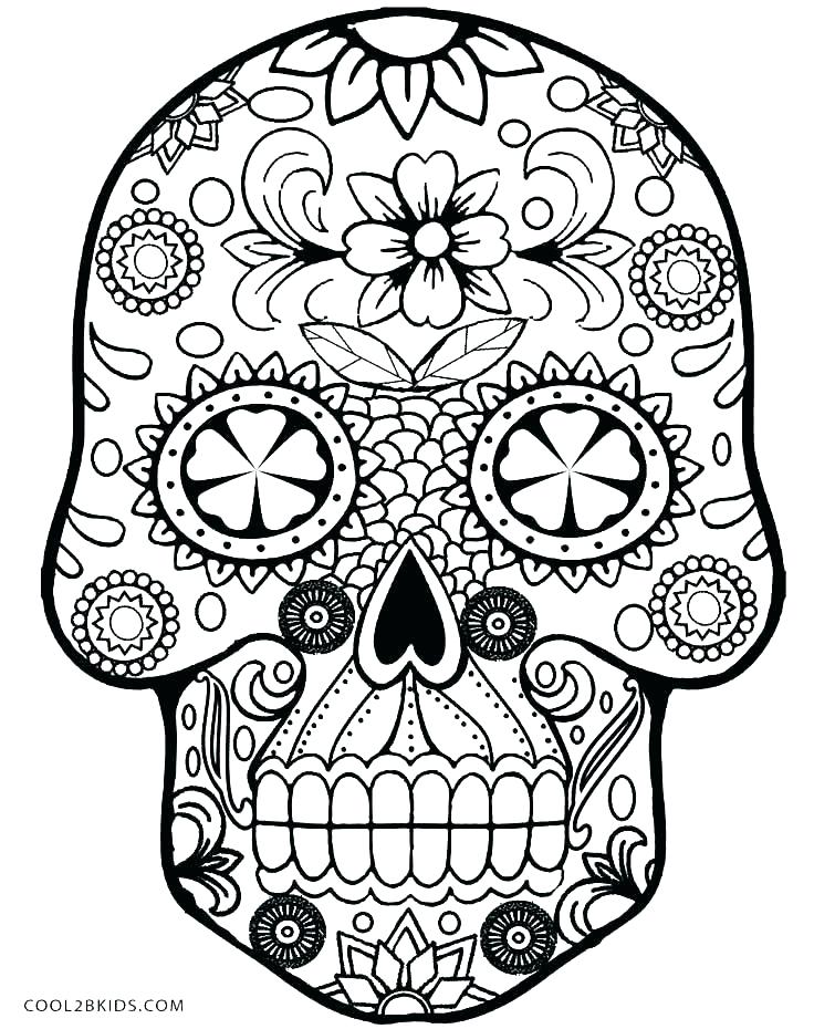 736x930 Sugar Skull Coloring Page Free Printable Pages At Day Of The Dead