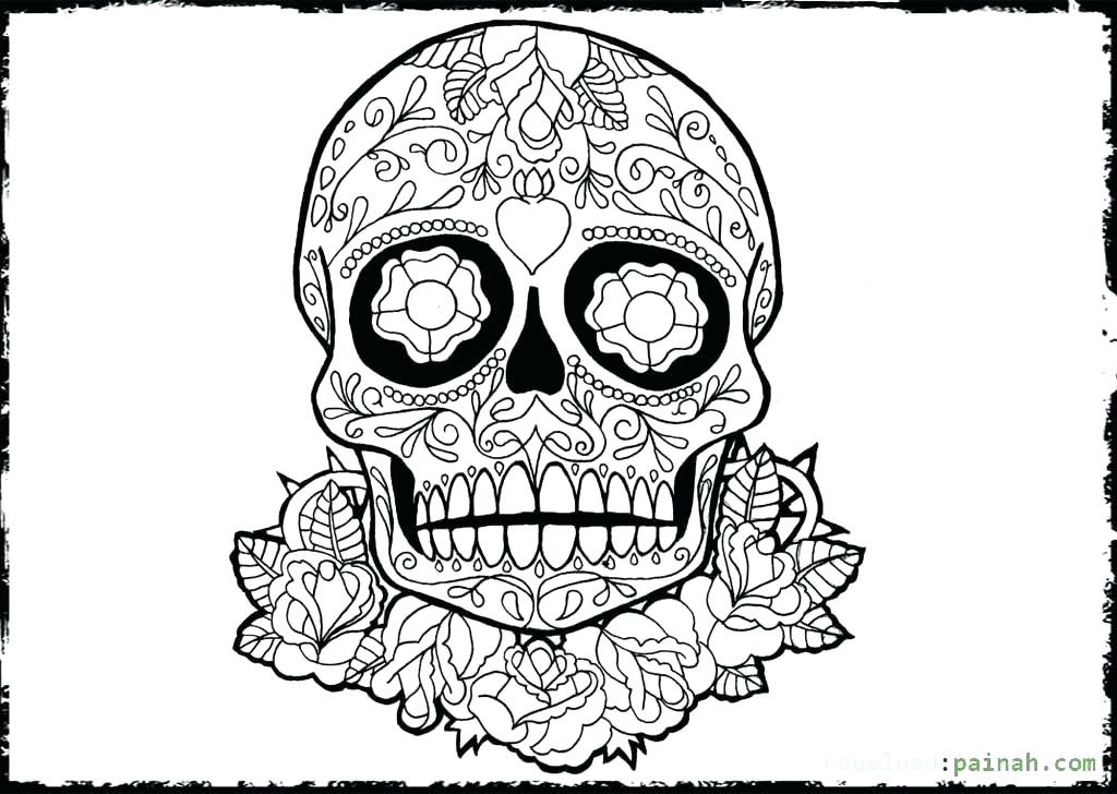 1024x728 Dia De Los Muertos Skull Coloring Pages Shippa.co