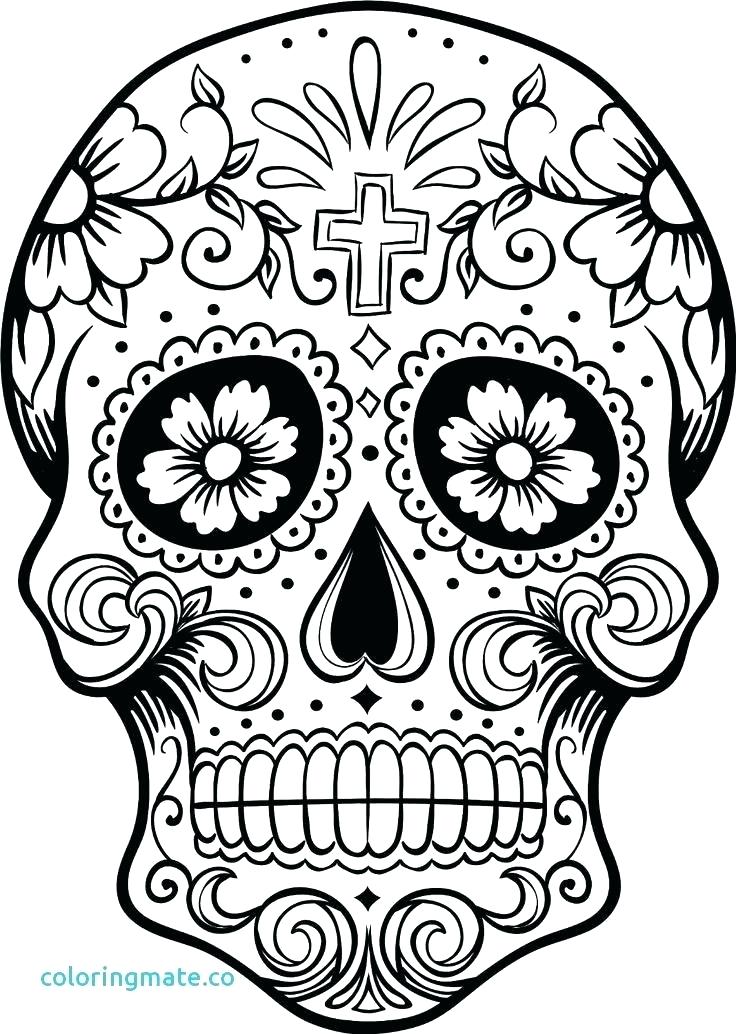 736x1034 Sugar Skull Color Pages Free Printable Sugar Skull Coloring Pages