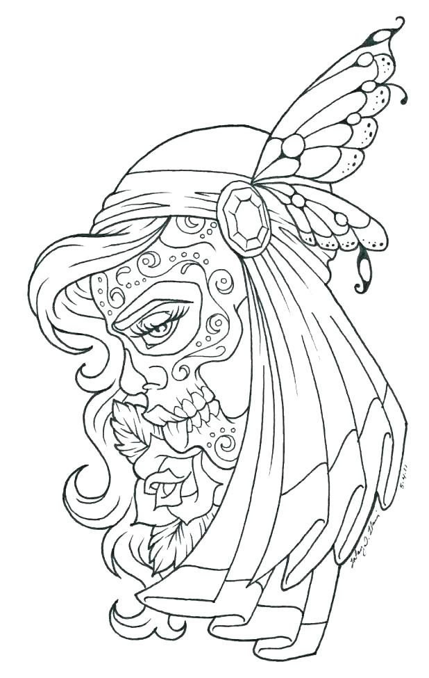618x975 Day Of The Dead Coloring Pages For Kids Deepart