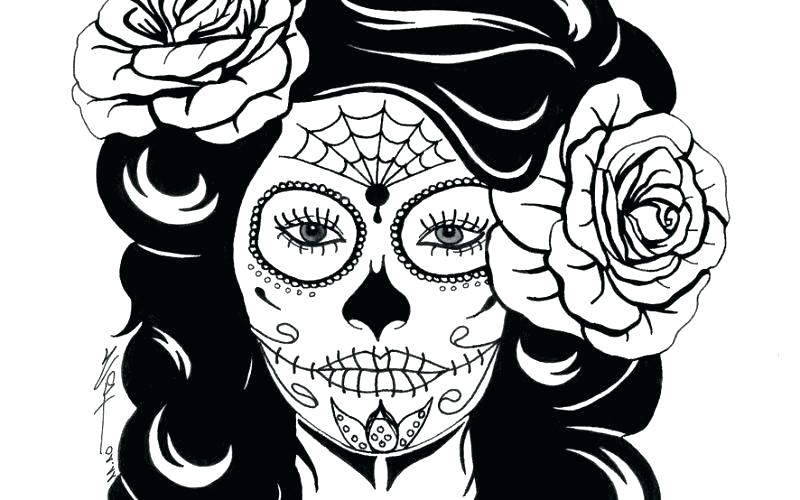 800x500 Skull Coloring Pages Sugar Skull Headphones Coloring Page By Sugar