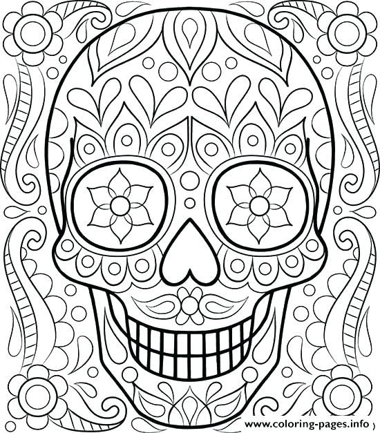 550x627 Skull Coloring Pages Sugar Skulls Coloring Pages Sugar Skull