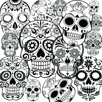 352x352 Skulls Coloring Pages Day Of The Dead Coloring Pages Day Of The Ad