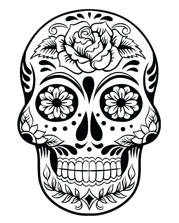 600x750 Sugar Skull Color Pages Skull Coloring Pages Guns And Roses Skull