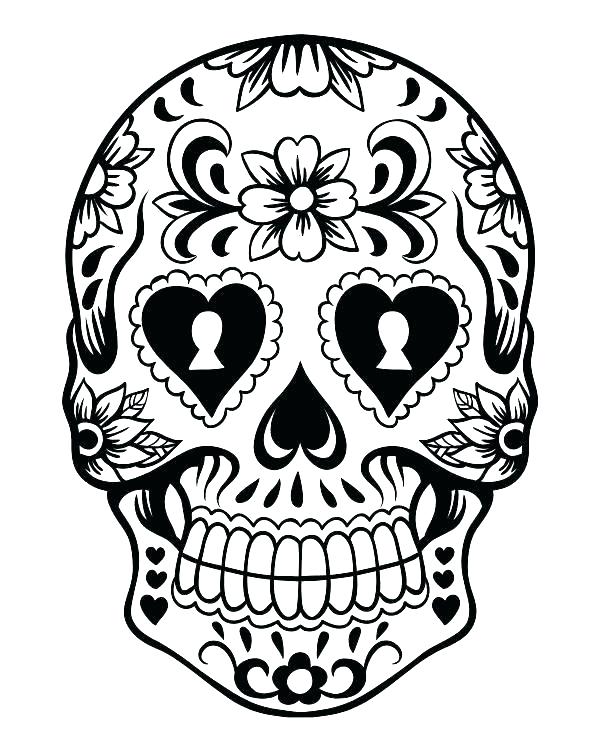 600x750 Sugar Skull Coloring Pages Skull Coloring Pages Free Skull