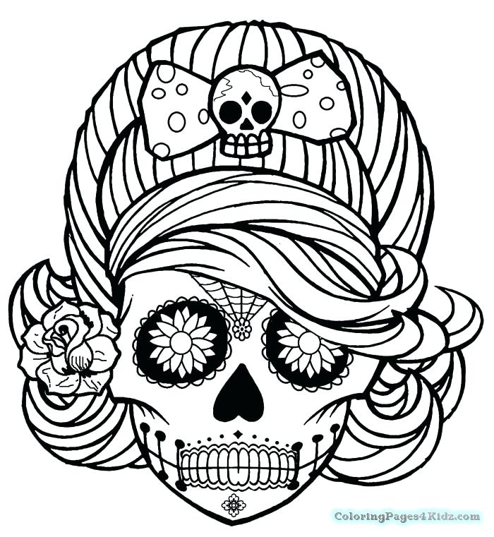 700x761 Sugar Skull Coloring Pages Together With Day Of The Dead Coloring