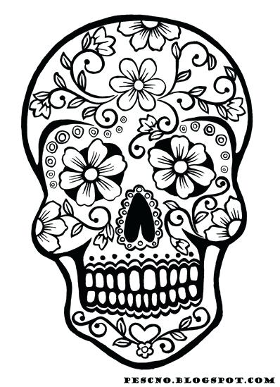 398x549 Day Of The Dead Coloring Pages Print Sugar Skull Day Of The Dead