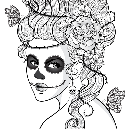 Day Of The Dead Girl Coloring Pages at GetColorings.com | Free ...