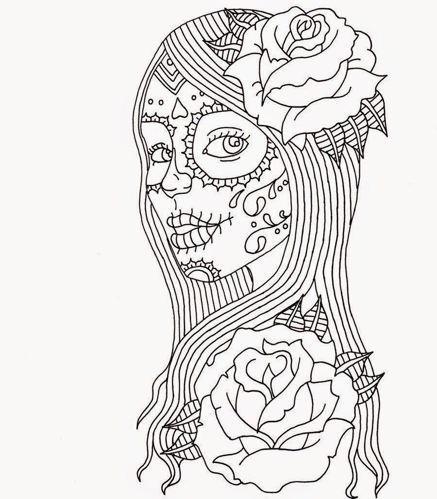 Day Of The Dead Girl Coloring Pages Printable Coloring Pages 900x1026 Day Of The Dead Girl Coloring Pages Printable Coloring Pages