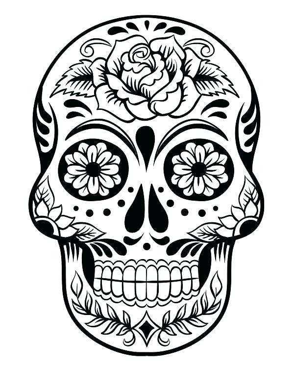 Sugar Skulls Coloring Pages Printable Free Skull Download Page 600x750 Sugar Skulls Coloring Pages Printable Free Skull Download Page