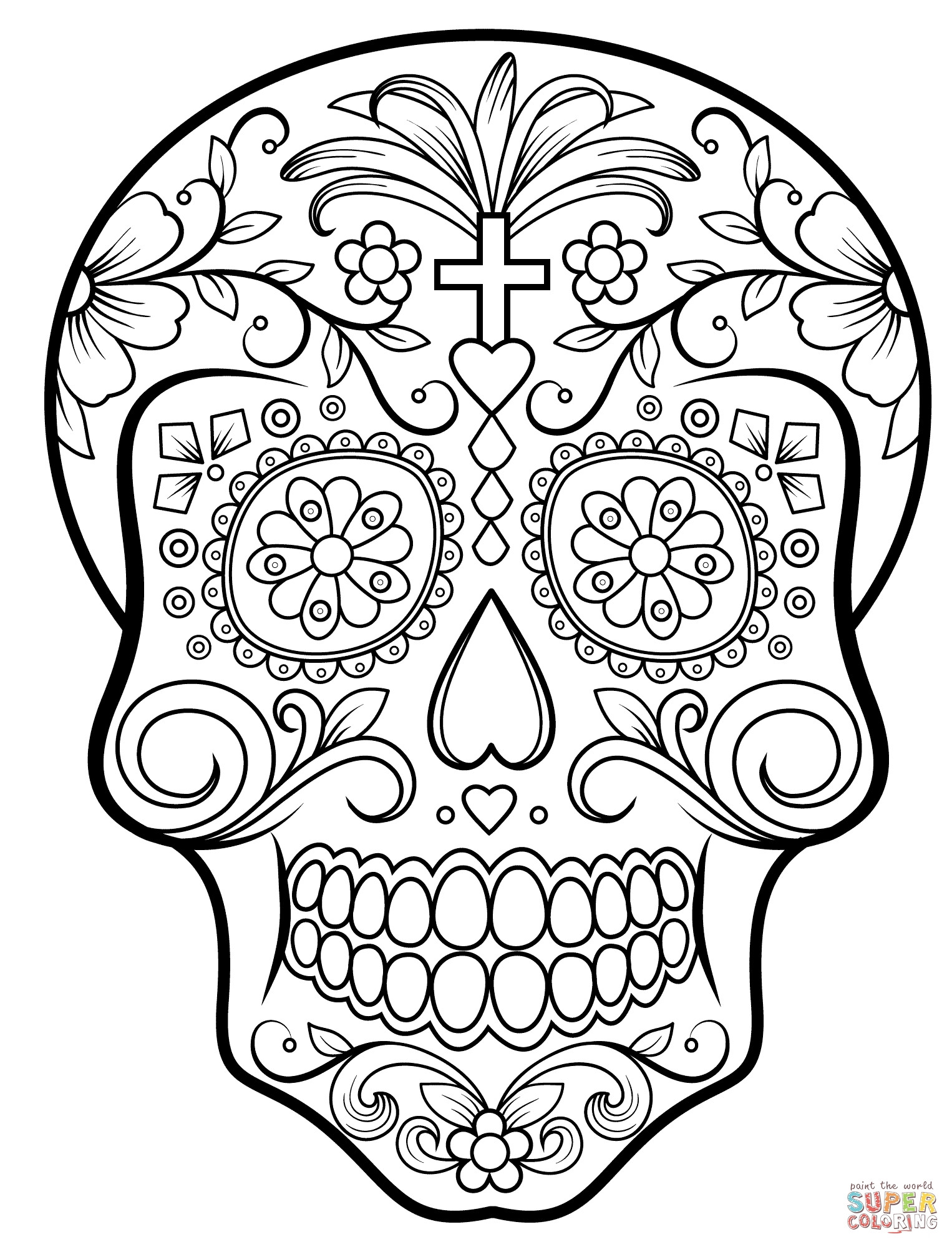 Sugar Skull Coloring Page Printable Free Books Exceptional Day 1526x1998 Sugar Skull Coloring Page Printable Free Books Exceptional Day