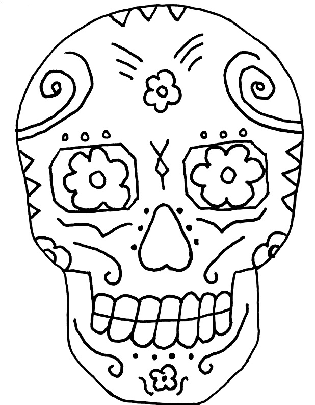 Day Of The Dead Printable Coloring Pages 618x793 Day Of The Dead Printable Coloring Pages