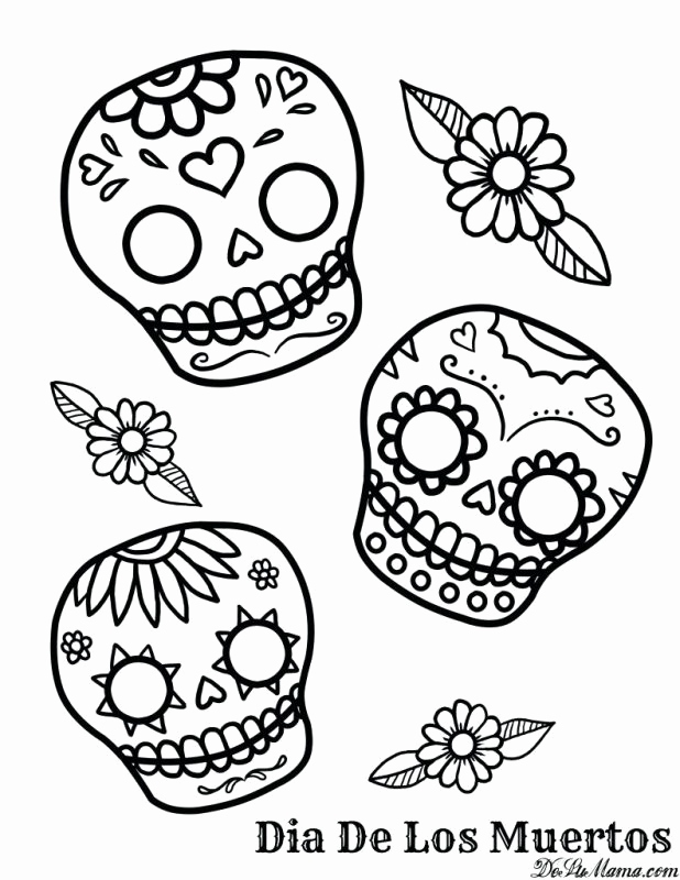 Day Of The Dead Skull Coloring Page Collection Coloring Pages Cool 618x800 Day Of The Dead Skull Coloring Page Collection Coloring Pages Cool