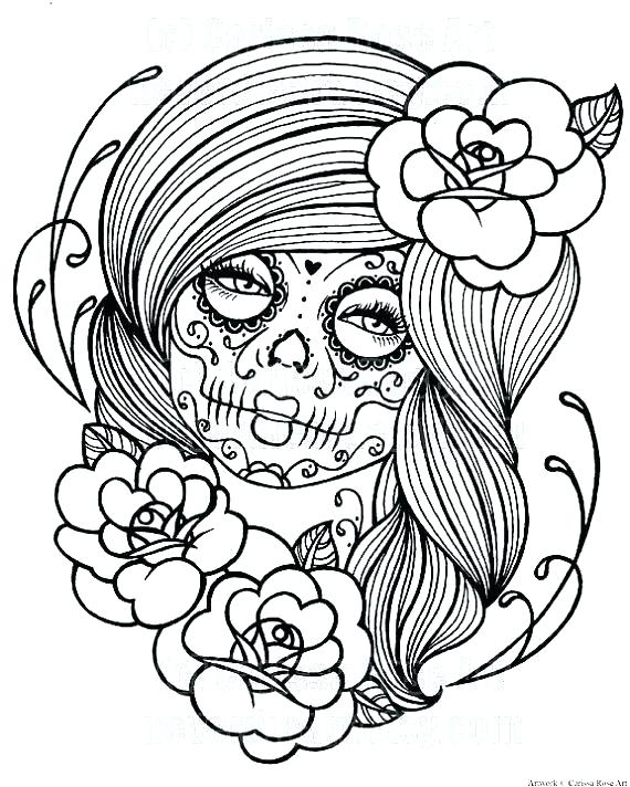 Day Of The Dead Skull Coloring Pages Printable at GetColorings.com ...