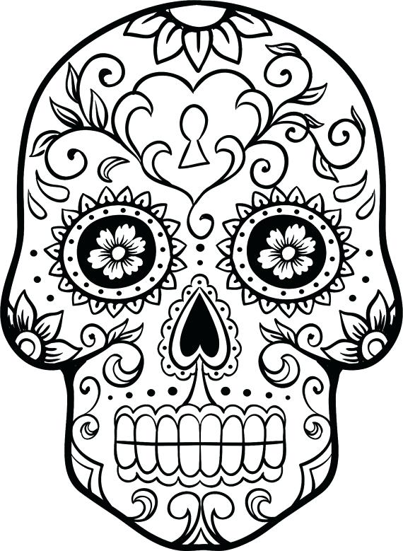 Day Of The Dead Sugar Skull Coloring Page Free Printable Pages 570x779 Day Of The Dead Sugar Skull Coloring Page Free Printable Pages