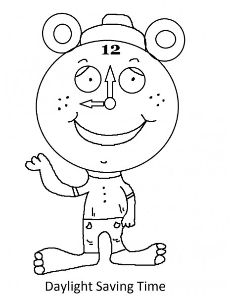 Daylight Savings Time Coloring Pages 463x600 Daylight Savings Time Coloring Pages