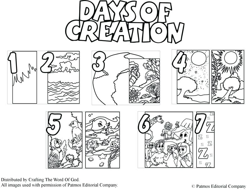 800x607 7 Days Creation Coloring Pages Free Fresh Or Of D