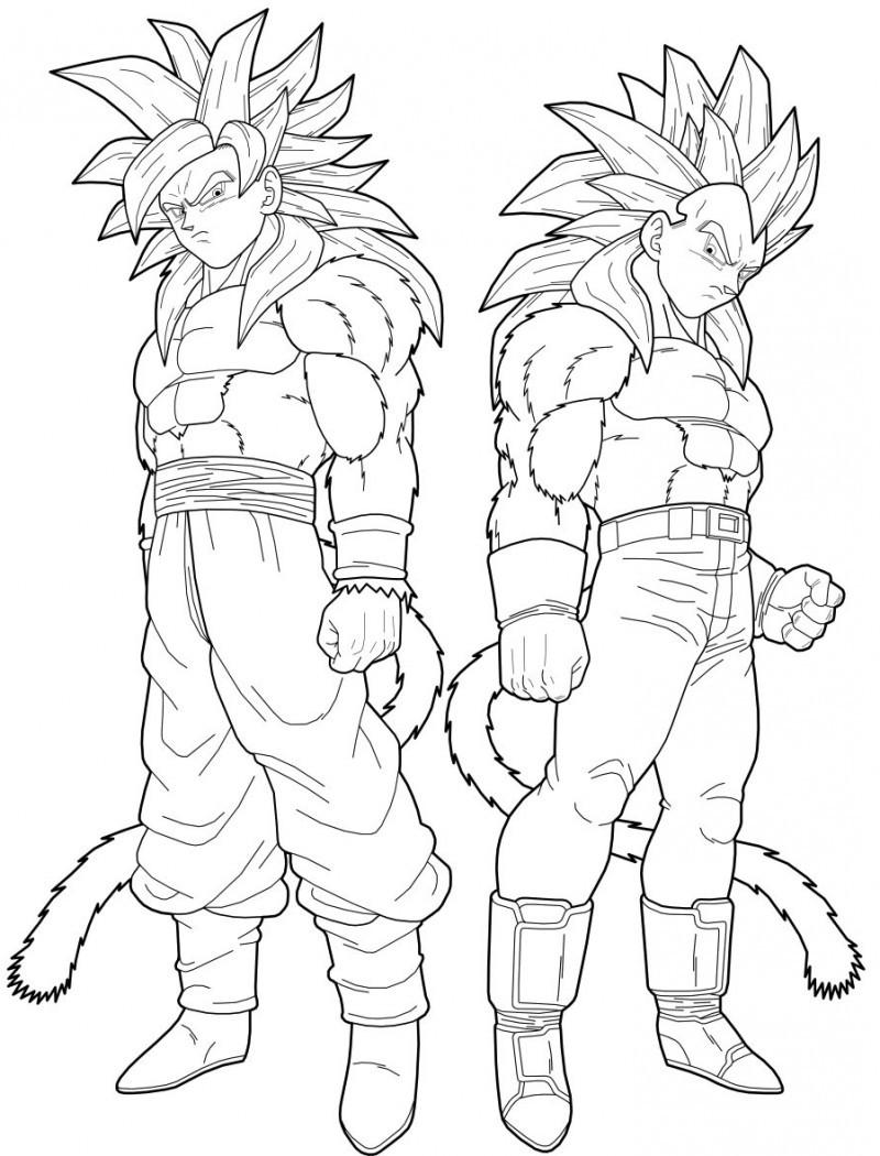 800x1050 Vegeta And Goku Super Saiyan 4 Coloring Pages Dragon Ball Vegeta