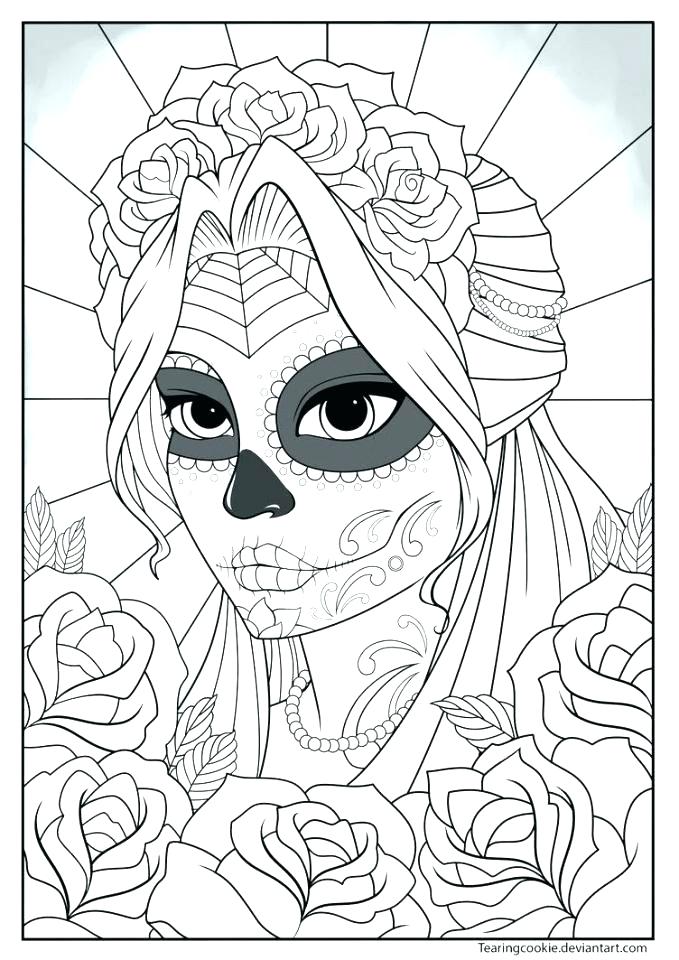679x960 Day Of The Dead Coloring Page Unique Day Of The Dead Coloring