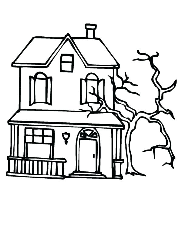 Haunted Mansion Coloring Pages Haunted House Coloring Page Spooky 600x776 Haunted Mansion Coloring Pages Haunted House Coloring Page Spooky