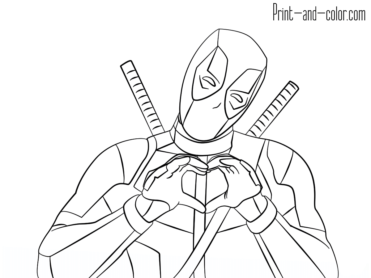 Deadpool Coloring Pages Print And Color Com 1200x900 Deadpool Coloring Pages Print And Color Com