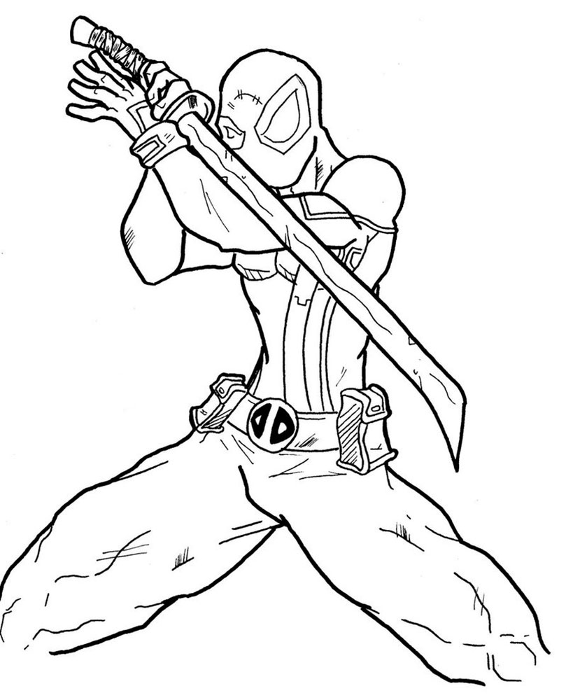 Deadpool Coloring Pages 819x1000 Deadpool Coloring Pages