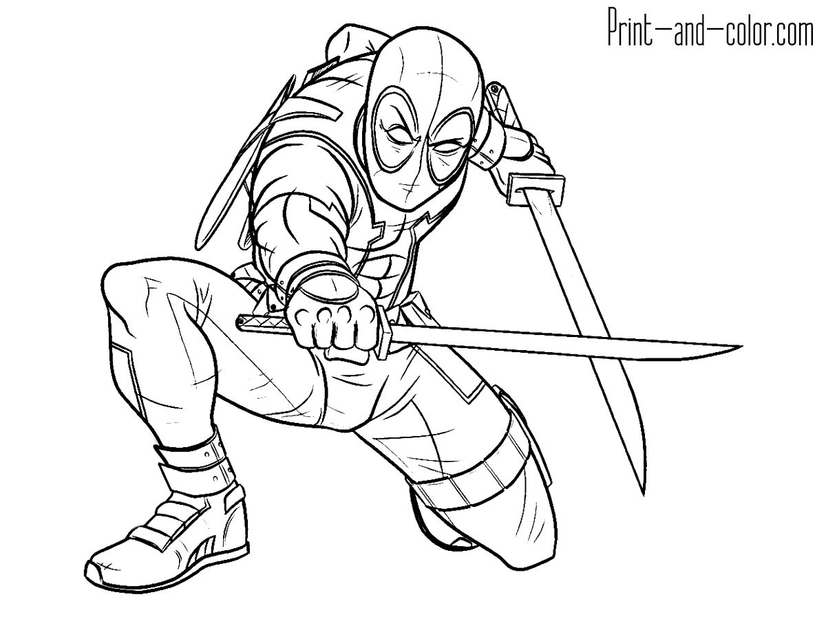 1200x900 Simple Deadpool Coloring Pages To Print 4 For Deadpool Coloring
