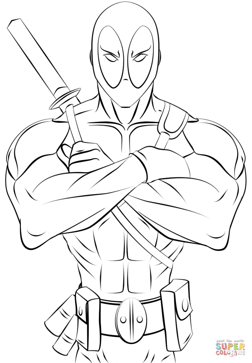 824x1186 Deadpool Printable Coloring Page Whatever Deadpool