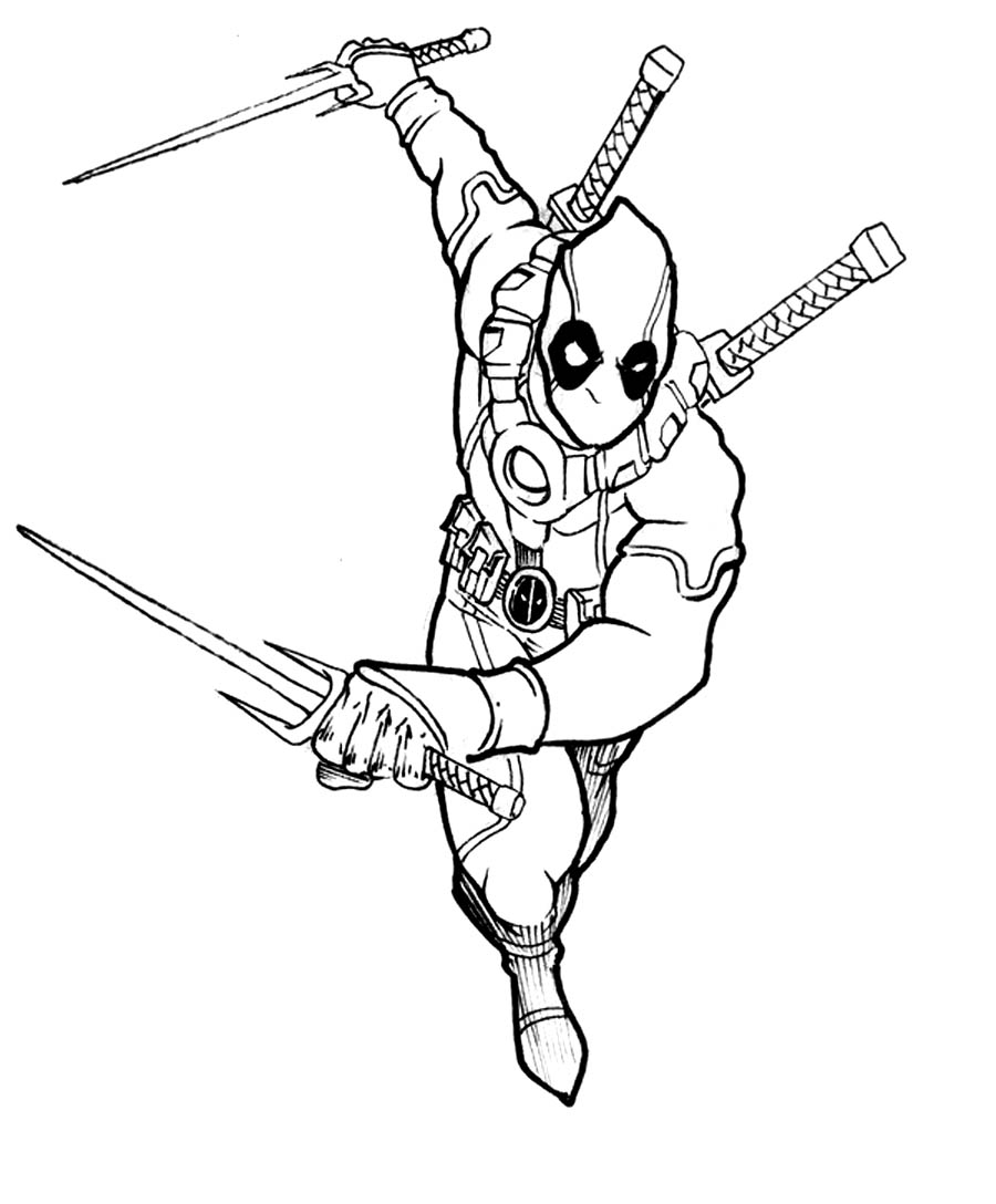 900x1088 Opportunities Deadpool Coloring Page Pages