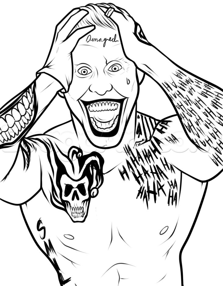 732x940 Joker Suicide Squad Coloring Pages For Adults Comic Characters