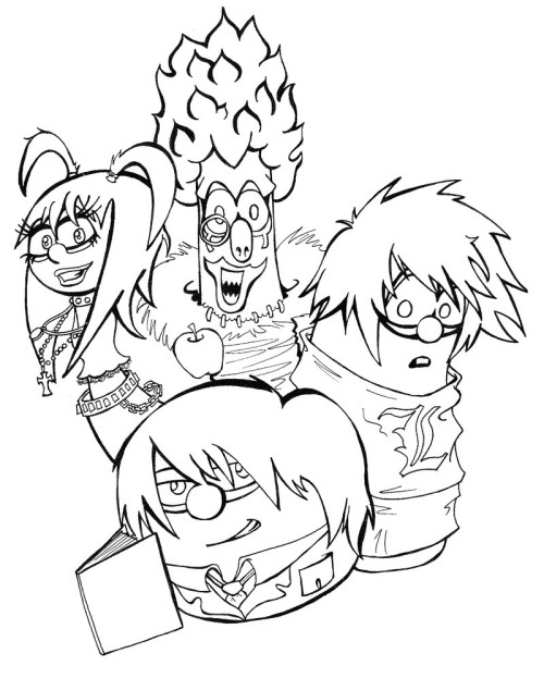 500x623 Veggie Tales Meets Death Note Coloring Page. Haha. Veggie Tales
