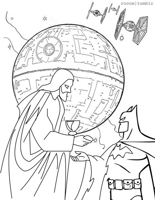 500x646 The Best Coloring Book Ever, Page 2 Jesus And Batman Team Up