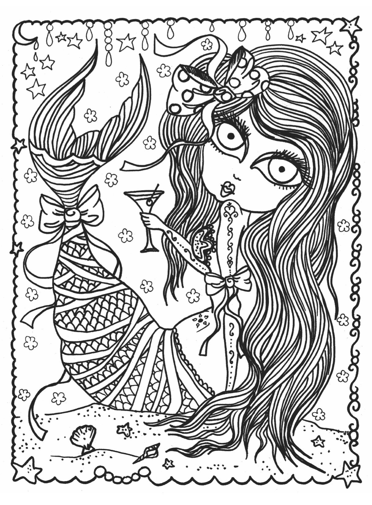 Halloween Coloring Book Fordults Beautiful Mermaid Wonders 1215x1650 Halloween Coloring Book Fordults Beautiful Mermaid Wonders