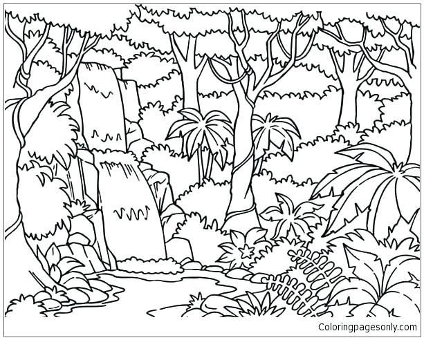 Forest Coloring Page Forest Coloring Page Flowers Coloring Pages 613x492 Forest Coloring Page Forest Coloring Page Flowers Coloring Pages