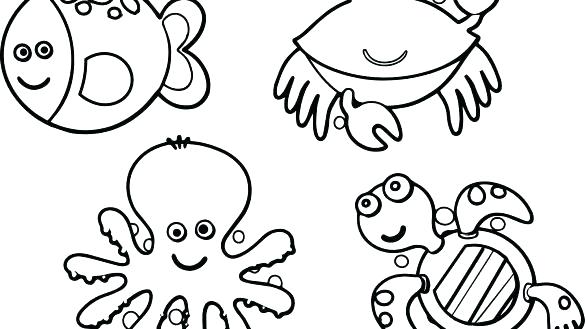 585x329 Sea Creature Coloring Pages Ocean Animals Coloring Pages Awesome