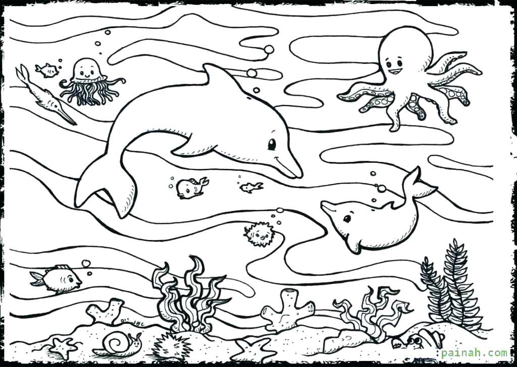 1024x728 Sea Creature Coloring Pages Sea Creatures Coloring Pages Cartoon