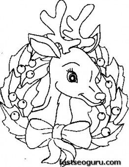 Printable Coloring Pages Of Christmas Reindeer Face 262x338 Printable Coloring Pages Of Christmas Reindeer Face