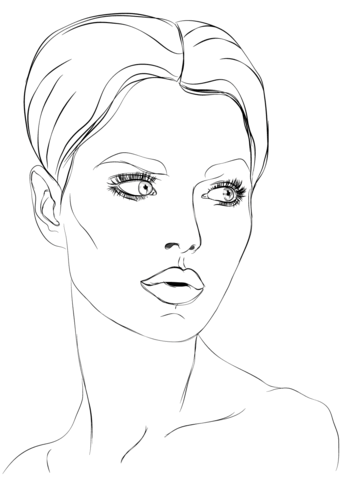 Woman S Face Coloring Page Free Printable Pages In Ideas 6 340x480 Woman S Face Coloring Page Free Printable Pages In Ideas 6