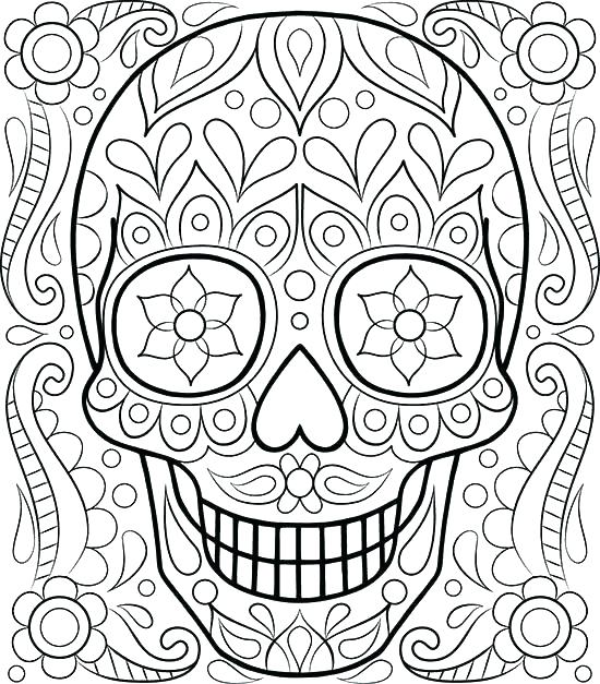 550x627 Sugar Skull Coloring Pages Printable Sugar Skull Coloring Pages