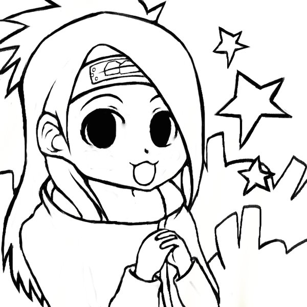 600x600 Deidara's Coloring Page By Maufii