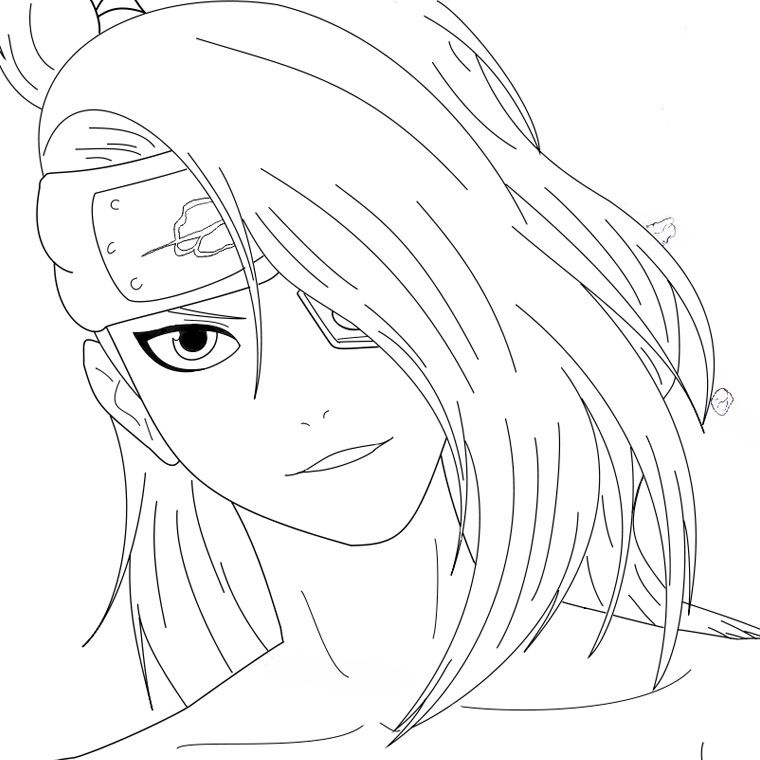 760x760 Deidara Smiling Naruto Coloring Pages Naruto