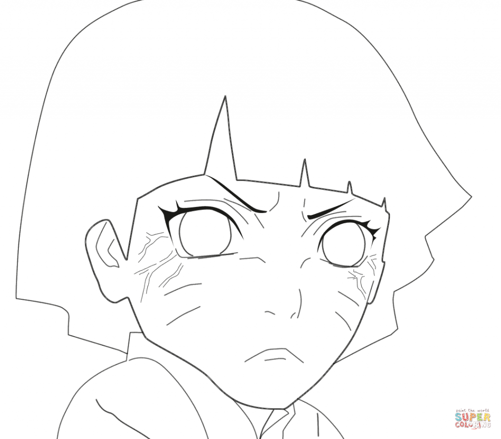 1024x897 Himawari Uzumaki Cartoon Coloring Page