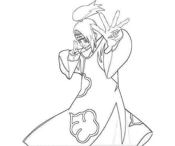 600x500 Naruto Coloring Pages Deidara Naruto Coloring Pages Deidara
