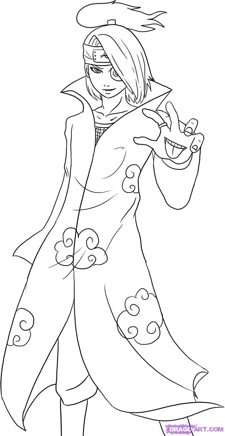 744x1437 Akatsuki Coloring Pages