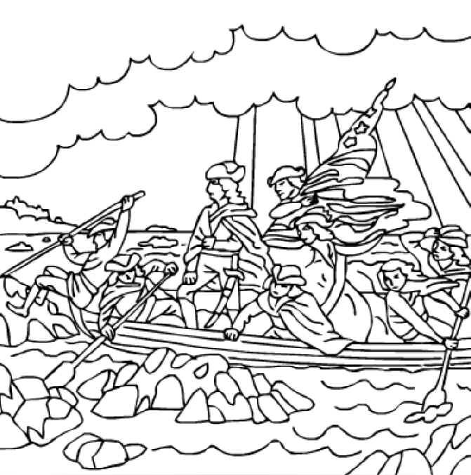 George Washington Crossing The Delaware River. Free Printable 671x677 George Washington Crossing The Delaware River. Free Printable