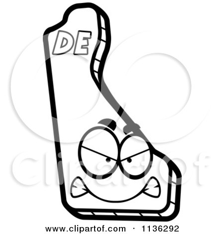 Cartoon Clipart Of An Outlined Mad Delaware State Character 450x470 Cartoon Clipart Of An Outlined Mad Delaware State Character